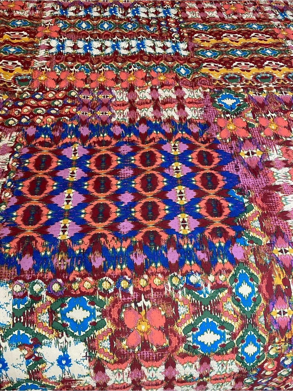 Velvet bedspread Reversible purple/ multi colored BOHO